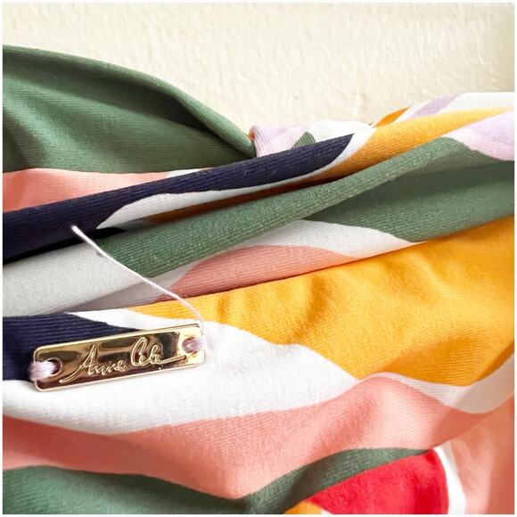 Anne Cole TROPICAL MULTI Plus High-Waist Belted Bikini Swim Bottom Size Large - Picture 7 of 11